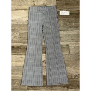 NWT Shosho Plaid High-Rise Flare Pants Gray White, women’s size M